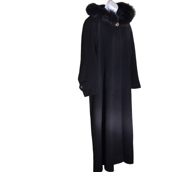 Vintage Glam Andrea Wool Maxi Coat with Fox Fur Collar. 12 - Picture 1 of 15